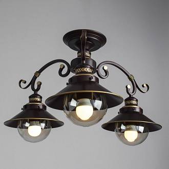 Люстра Arte Lamp A4577PL-3CK, диаметр 61 см, коричневый/золото