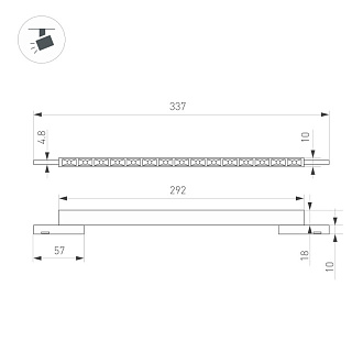 Светильник на шине Arlight 043275 33,7*1*1,8 см, 15W, белый (теплый)K,