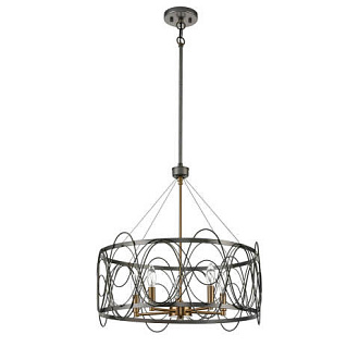Подвесная люстра  57*182 см, 5*E14 никель, античная латунь Vele Luce Stradivario VL4104P05