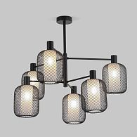 Светильник 78,5*78,5*60 см, 6*E14*60W, Eurosvet Voile 30191/6, черный, a069160