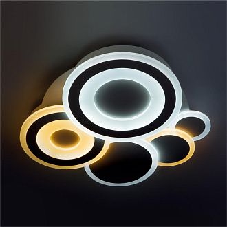 Светильник 50*50*7 см, LED 120W, 3300 / 5000К, Хром LED4U 10121/500