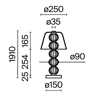 Настольная лампа 45 см, 10W, 3000K, Maytoni Amulet MOD555TL-L8G3K, золото