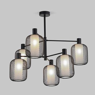 Светильник 78,5*78,5*60 см, 6*E14*60W, Eurosvet Voile 30191/6, черный, a069160