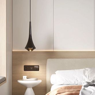 Подвесной светильник CAI B Pearl Black 8,3*8,3*23 см, 1*LED*8W, 3000K, ImperiumLoft cai-b01, Чёрный