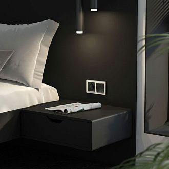 Выключатель одноклавишный проходной (черный) W1212008 Werkel 4690389162053