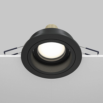 Светильник, 9 см, 50W, черный, Maytoni Akron DL025-2-01B, встраиваемый