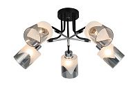Люстра Ø640 x H290, мм, 5*40W (200W), CHROME+BLACK (Хром+Черный) Rilon 26013/5 CHROME+BLACK