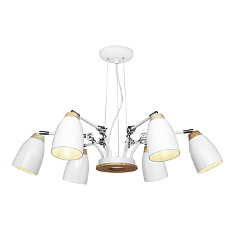 Подвесная люстра Loft IT Restor Loft4402/6WH, диаметр 90 см, белый