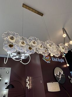 Подвесная люстра 95 см, 28W, 3000K, 6 м2, Kink Light Грея 07601-95L,36, латунь
