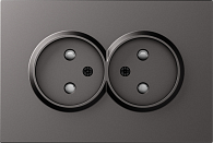 Donel S08 матовый титан накладка для розетки 2-й без заземления, со шторками 16A 250 В~,серия DB, DS22645