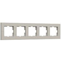 W0052917 Рамка на 5 постов Slab, дымчатый софт Werkel, 4690389218477