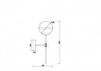 Светильник 42 см, Freya Sonder FR5204WL-01BS, латунь