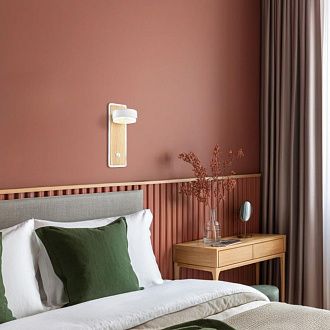 Бра *8*-22 см, 1*GX53*7W, K, Lumion LELAND 8263/1W, белый, дерево
