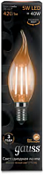 104801105 Лампа Gauss Filament Свеча на ветру 5W 420lm 2700К Е14 LED 1/10/50