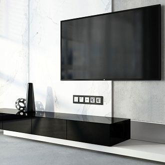 W0052908 Рамка на 5 постов Slab, черный софт Werkel, 4690389207907