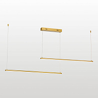 Линейно-подвесной светильник 200*6*15/150 см, 2*LED*15W 4000K Lussole Gilmer LSP-0935 матовое золото