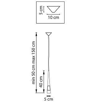 Подвес 5*50/150 см, 5W 3000K Lightstar Cone 757013 Красное золото