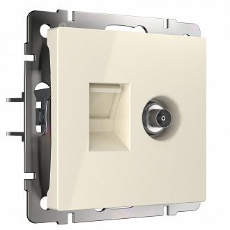 W1181303 Розетка ТВ+Ethernet RJ-45 6 cat., слоновая кость Werkel, 4690389174476