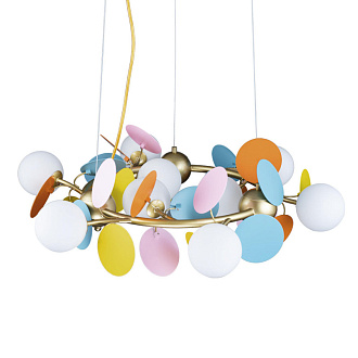 Люстра подвесная LOFT IT Matisse 10008/700 mult, диаметр 70 см, золото-разноцветный