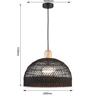 Подвесной светильник 40*153 см, 1*E27, 60W, Favourite Plat 4461-1P черный
