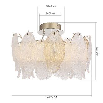 Накладная люстра *50*-32 см, 1*LED, 20W, 3000K, ST-Luce Lightsome SL6135.202.01, золотой