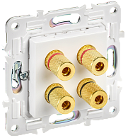 SKANDY Аудиорозетка 4-мест. SK-A01W арк. бел. IEK, SK-S40-K01