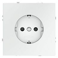 Розетка встраиваемая Voltum S70 с заземлением и защитными шторками, 16А, белый матовый пластик Soft touch VLS040202