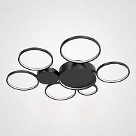 Потолочная люстра TWINE 7 rings Black 81*80*7,5 см, 7*LED*15W, ImperiumLoft TWINE01, Чёрный