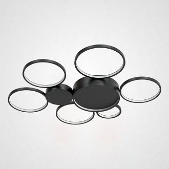 Потолочная люстра TWINE 7 rings Black 81*80*7,5 см, 7*LED*15W, ImperiumLoft TWINE01, Чёрный