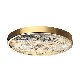 Настенно-потолочный светильник 50*50*5 см, LED 1*40W, 3000-4000-6000 К, Odeon Light Bergi 5079/40L, золотой глянцевый/серо-бежевый
