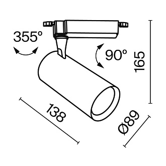 Светильник 9 см, 26W, 4000K, Maytoni Technical TR003-1-26W4K-S-B, черный