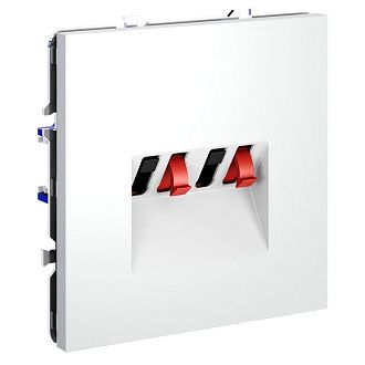 Розетка акустическая встраиваемая Voltum S70 4-местная, белый матовый пластик Soft touch VLS060302