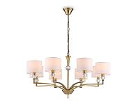 Подвесная люстра с абажурами и хрусталем **88- см, 8*E14*40W, K, Ambrella Light High Light LH71133, латунь