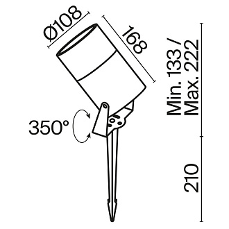 Светильник 11 см, 15W, 3000K, Maytoni Bern O050FL-L15GF3K, графит