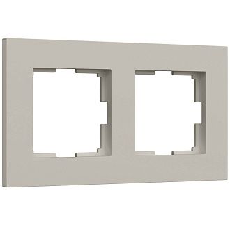 W0022917 Рамка на 2 поста Slab, дымчатый софт Werkel, 4690389218415