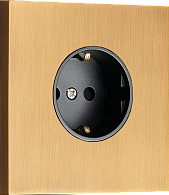 Donel N96  Розетка Schuko с заземлением, со шторками 16A 250 В~ , Латунь, серия DT, DT188MB