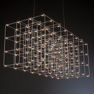 Подвесная люстра Quasar Cosmos Square LED pendant light 120/120/120 120*120*120 см, 100*LED*1W, ImperiumLoft 40.2440, Серебристый