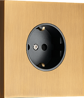 Donel N96  Розетка Schuko с заземлением, со шторками 16A 250 В~ , Латунь, серия DT, DT188MB