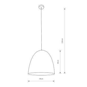 Подвесной светильник 38*150 см, 1*E27, 40W, Nowodvorski Egg M 10323, белый