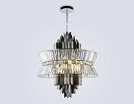 Подвесная люстра с хрусталем **75-120 см, 18*E14*40W, K, Ambrella Light High Light LH41026, черный