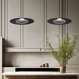 Подвесной светильник 40*40*12-112 см, LED*4W, 4000K, Eurosvet Kontur 40030/1 LED, черный, a069226