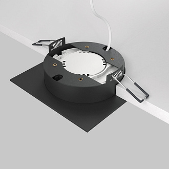 Светильник 11 см, Maytoni Downlight Hoop DL086-GX53-SQ-BW, черный-белый, вр 9,5 см
