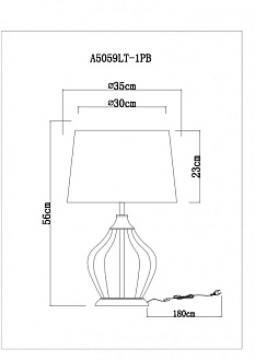 Настольная лампа Arte Lamp Baymont A5059LT-1PB, полированная медь