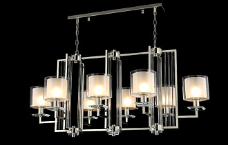 Люстра 108 см Crystal Lux NICOLAS SP8 L1000 NICKEL/WHITE никель/прозрачный