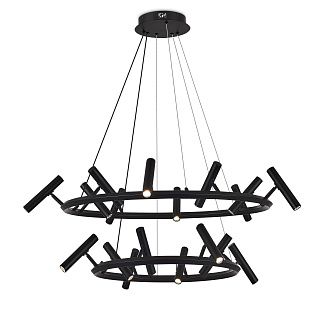 Люстра Ø1000 (800) x H1500, мм, 48W 4000K, BLACK (Черный) NewRgy 2688-DW-2 BLACK