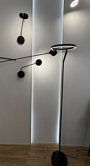 Торшер 168 см, 15W, 3000K, Divinare Sole 3234/06 PN-1, черный