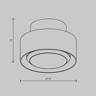 Накладной светильник 11*11*7,4 см, 1*GX53, 15W, Maytoni Technical SPACE C092CL-GX53-MG золото матовое