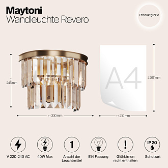 Светильник 25 см, Maytoni Revero MOD085WL-01G, золото