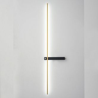 Настенный светильник 99 см, 9W, 3000-6000K, Crystal Lux CLT 077W1000 BL-BS, черный-латунь