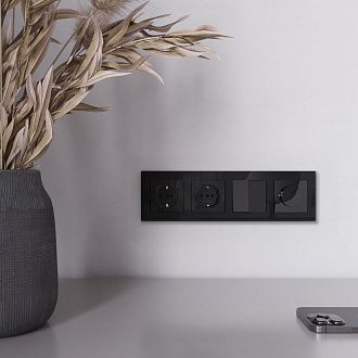 W1142048 Диммер, черный акрил Werkel, 4690389197697